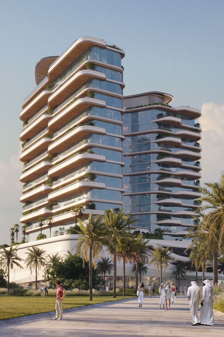 Dubai Island residential — tiered balconies