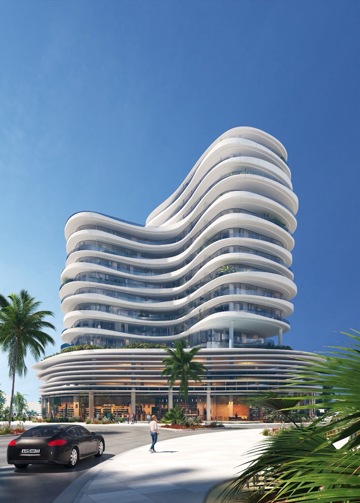 Dubai Island residential — undulating façade